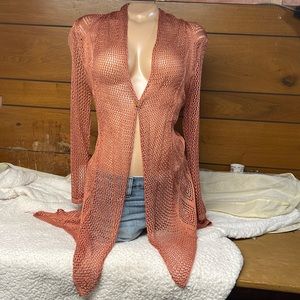 AVALIN Open Knit Long Sleeve Size Small Sweater- Cover - Up- Top